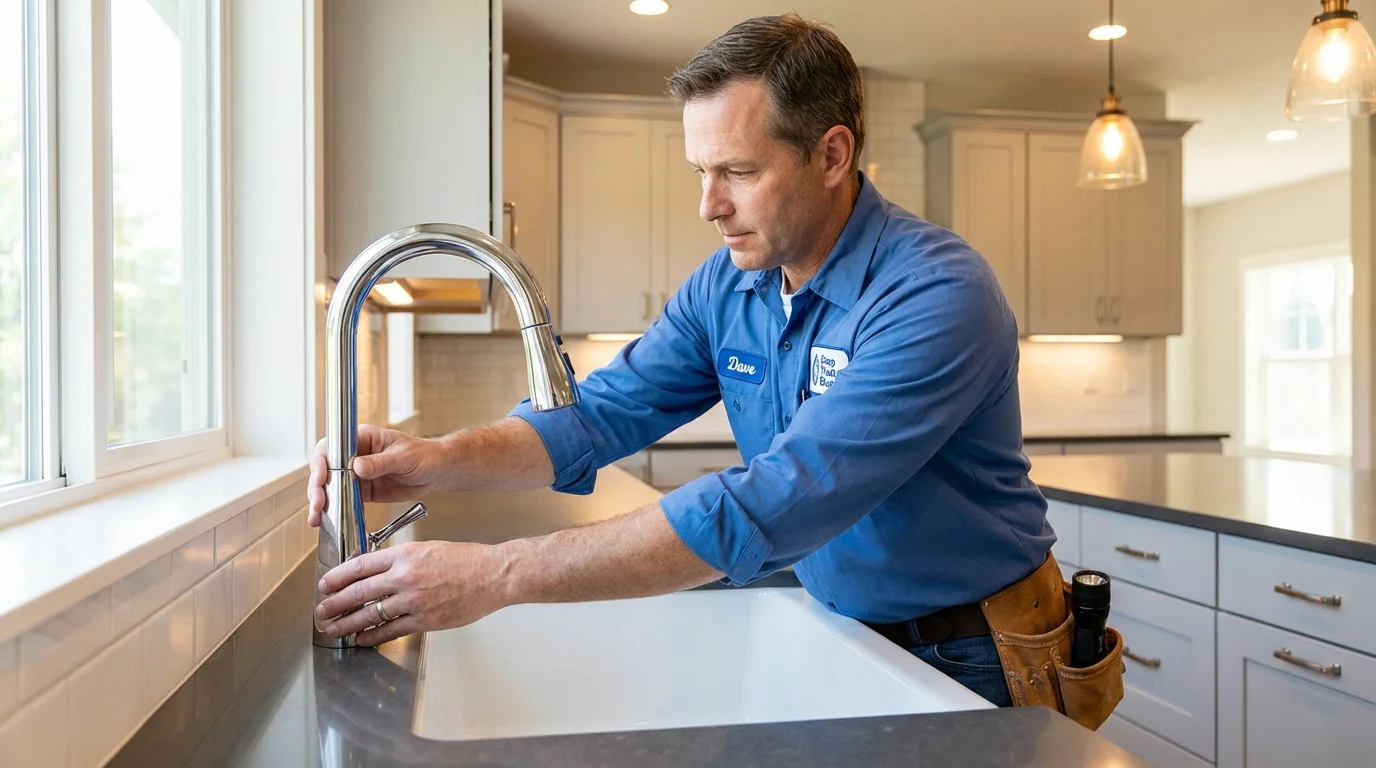 Kitchen faucet installation by Johns Plumbing LLC in Orting